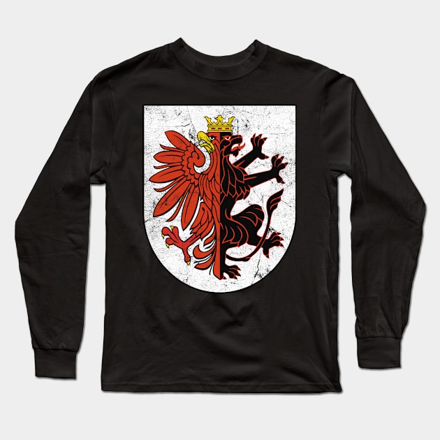 Vintage Distressed Style Poland/Polish Kuyavian-Pomeranian Voivodeship Long Sleeve T-Shirt by DankFutura